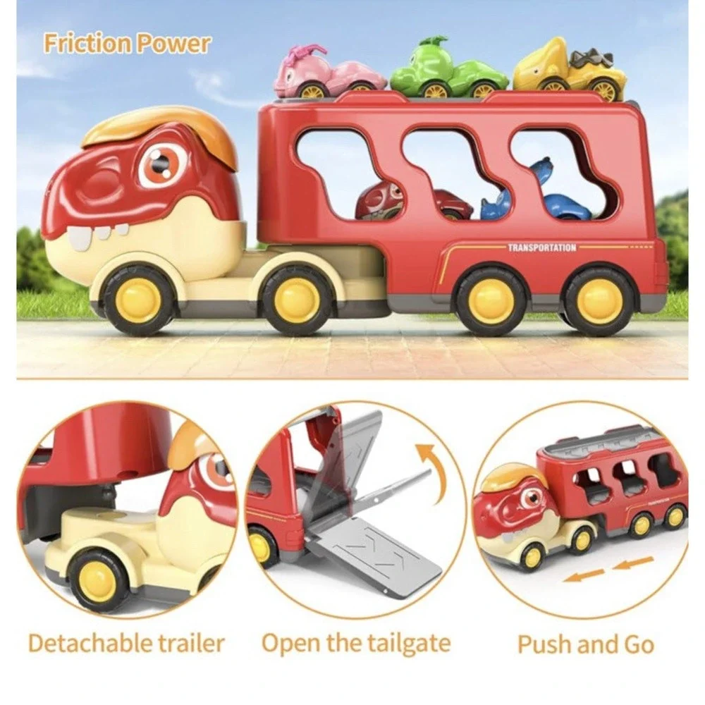 Dinosaur Car Toys for Toddlers and Kids, Friction Cute Tyrannosaurus...